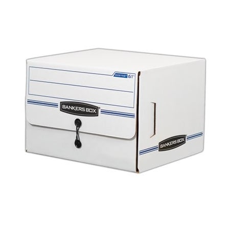 Fellowes Storage Case, 16in W, 14in D, 11.3in H, String/Button Tie Closure, Blue 00061